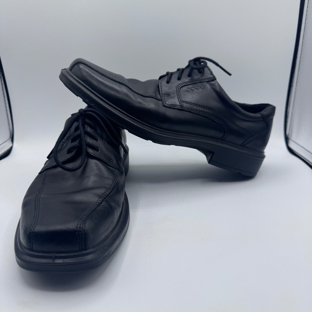 ECCO Mens Helsinki Black Leather Bicycle Toe Oxford Shoes 050104-00101 Size 42 8